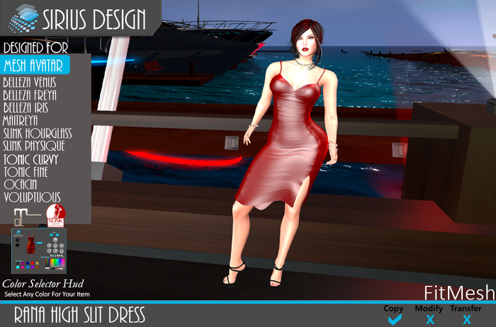 Sirius Design Rana High Slit Dress Boxed