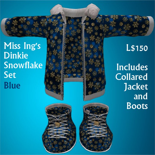 Miss Ing's Dinkie Snowflake Set Blue Boxed