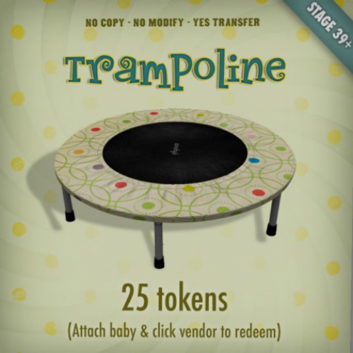[Zooby Legacy Baby] Token toys - Zooby Trampoline Green Circles