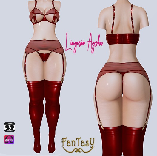 !FANTASY: Lingerie Aysha - RED