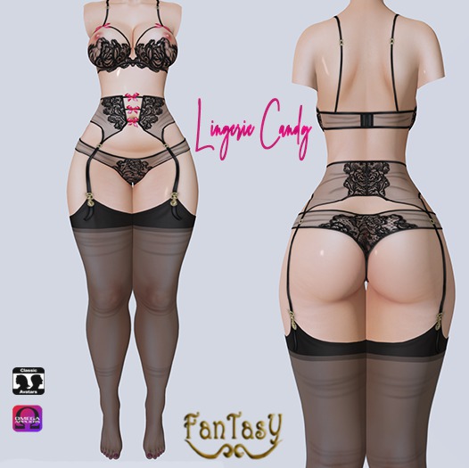 !FANTASY: Lingerie Candy  - BLACK