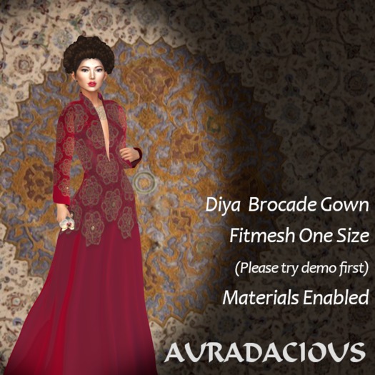 ::AU:: DIYA BROCADE GOWN ROSE 