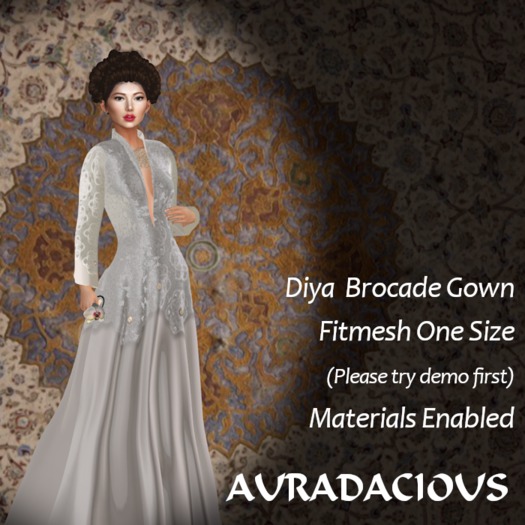 ::AU:: DIYA BROCADE GOWN IVORY 