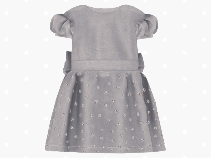 Bloom Velvet Dress (Silver)