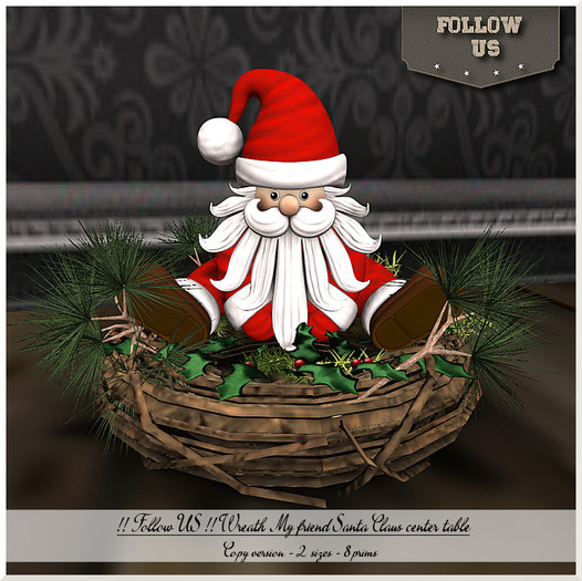!! Follow US !! Wreath My friend Santa Claus 2sizes Box