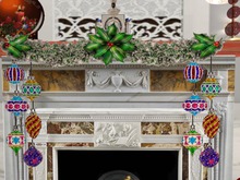 ADL CHRISTMAS  FESTOON GIF FIREPLACE DOOR B