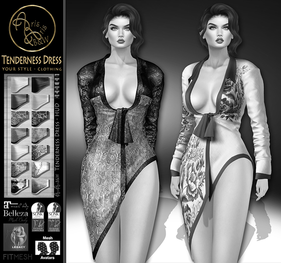 DEMO***ArisArisB&W~CoAl45~Tenderness Dress~HUD