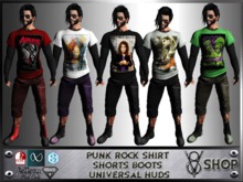 +DEMO+ V8 SHOP PUNK ROCK SHIRT SHORTS BOOTS UNIVERSAL HUDS+