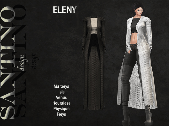 Santino Design-Long Cardigan-Black