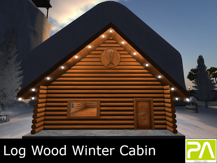 Log Wood Winter Cabin