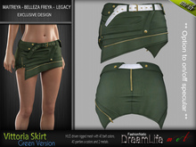 VITTORIA FEMALE SKIRT GREEN SINGLE COLOR - MESH - Maitreya Lara, Belleza Freya, Legacy - FashionNatic