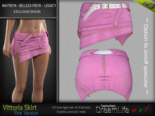 VITTORIA FEMALE SKIRT PINK SINGLE COLOR - MESH - Maitreya Lara, Belleza Freya, Legacy - FashionNatic