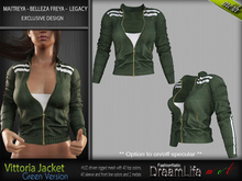 VITTORIA FEMALE JACKET GREEN SINGLE COLOR - MESH - Maitreya Lara, Belleza Freya, Legacy - FashionNatic