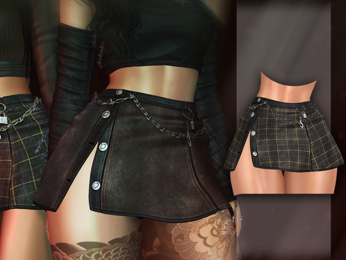 AsteroidBox. Ayla Skirt - Yellow Plaid
