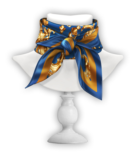erratic / satin scarf / baroque royal blue