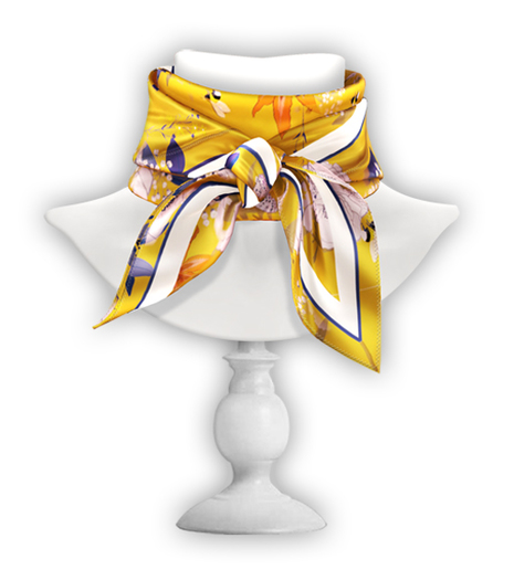 erratic / satin scarf / yellow