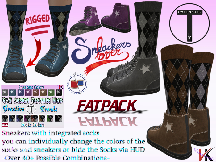 V&K Design Rigged for Tweenster Star !FATPACK! Sneakers/Socks