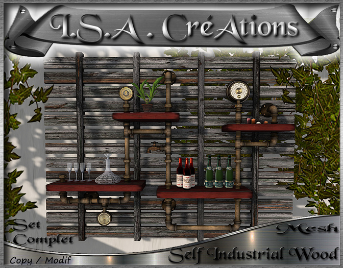 Self Industrial Wood * Mesh * BOX