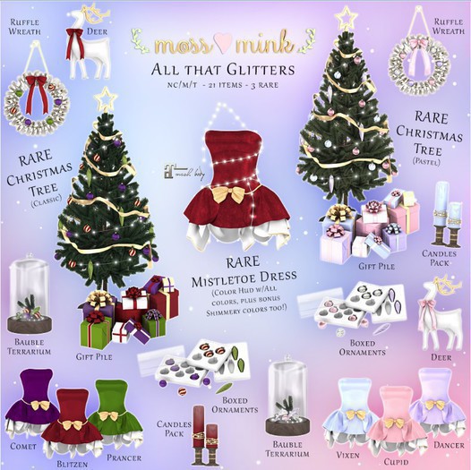 {moss&mink} All that Glitters - Christmas Tree (pastel) RARE