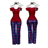 * Harmonia Blue Plaid Christmas Outfit Pyjamas Maitreya