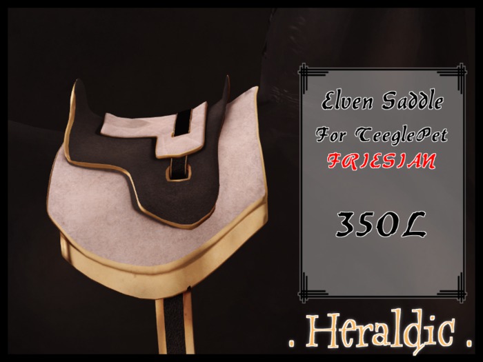 . heraldic . TeeglePet Friesian Elven Saddle