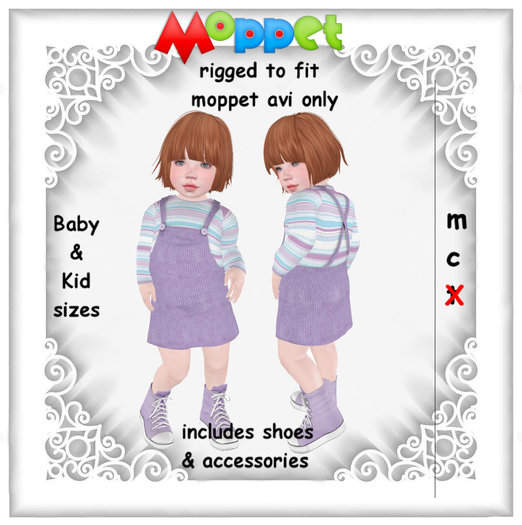 Moppet Purple Overall Dress Set