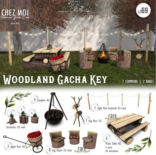 Woodland Log Chair Set * CHEZ MOI RARE