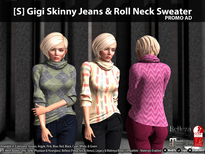 [S] Gigi Skinny Jeans & Roll Neck Sweater Demo