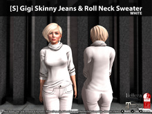 [S] Gigi Skinny Jeans & Roll Neck Sweater White