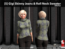 [S] Gigi Skinny Jeans & Roll Neck Sweater Argyle