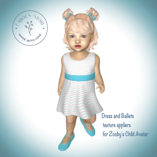 Simple Dress and Ballets Light Blue