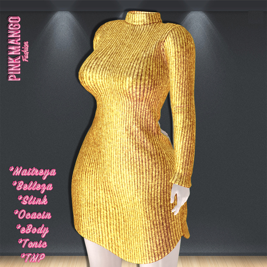 *Pink Mango* Rafaela Knitted Dress GOLD