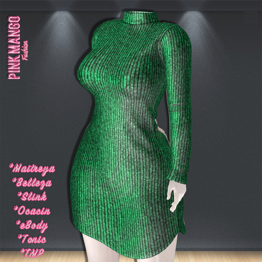 *Pink Mango* Rafaela Knitted Dress GREEN
