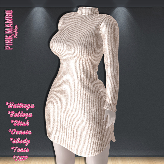 *Pink Mango* Rafaela Knitted Dress PEARL