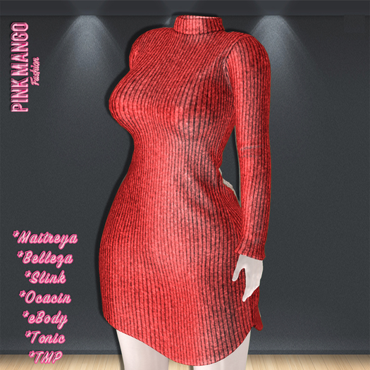 *Pink Mango* Rafaela Knitted Dress RED