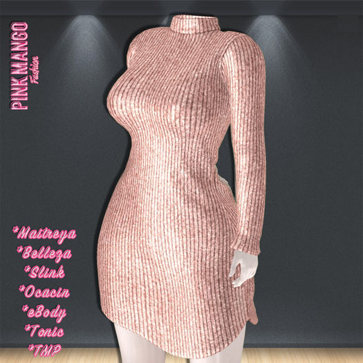 *Pink Mango* Rafaela Knitted Dress ROSE GOLD