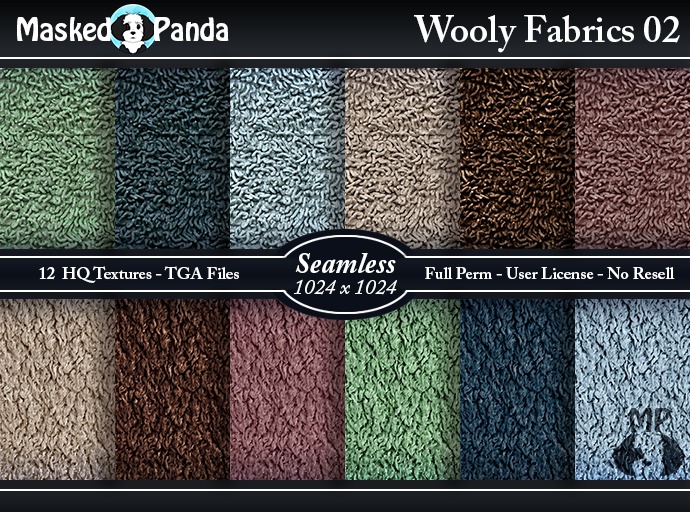 MP Wooly Fabrics 02 - Seamless Textures - Full Perm