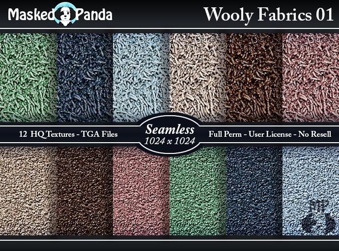 MP Wooly Fabrics 01 - Seamless Textures - Full Perm