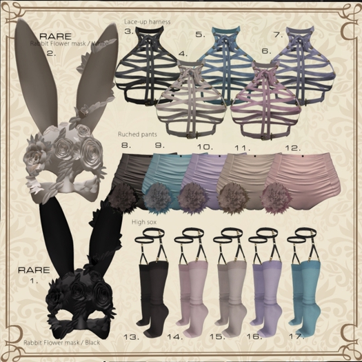 '1.::GB:: Rabbit Flower mask / Black  [RARE]'