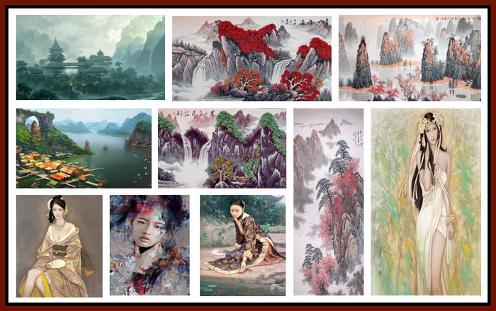  10 Full Perm Asian Paintings + Gift 