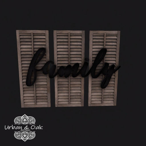 {U&O} Family Farmhouse Shutters Sign