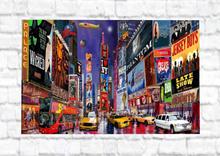  Time Square Mesh Canvas Painting 