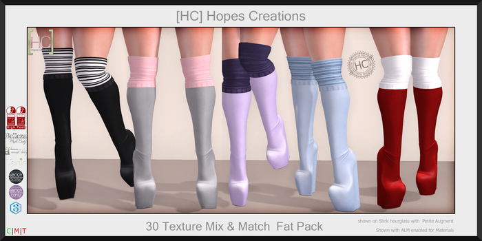 [HC] Fiona Knee Boots Fat Pack for Slink, Belleza, Maitreya, eBody, Signature & Tonic