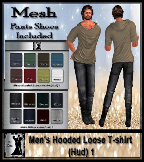 ! Men's Hooded Loose T-shirt  (Hud) 1