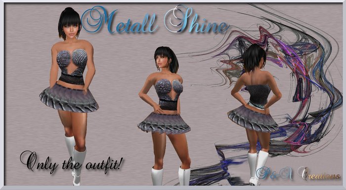 **P&A Creations Metall shine short dress**