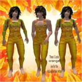 Yabusaka Male Petite orange overalls 3x looks