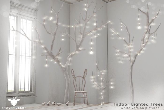 +Half-Deer+ Indoor Lighted Trees [White Set]