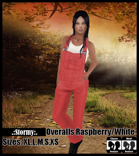 .:Stormy:. Overalls Raspberry Outfit