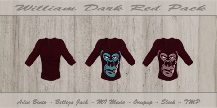 {KAIS} William Top Dark Red Pack