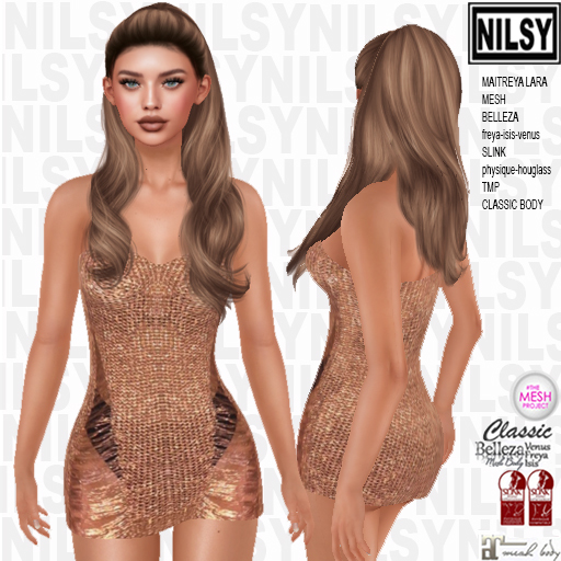 NILSY GLITTERED CLUB DRESS,mesh,tmp,maitreya,belleza,slink
